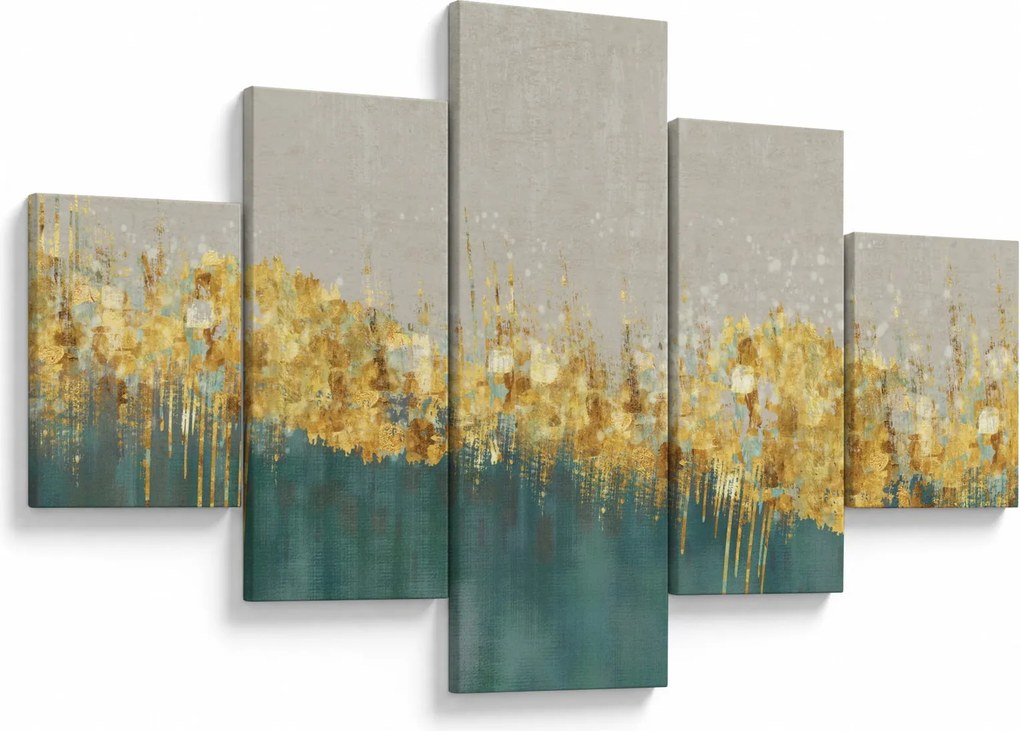 Obraz - Tekstura ze złotą dekoracją (125x70 cm)