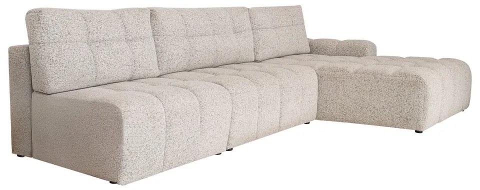 Beżowy rozkładany narożnik modułowy ze schowkiem (prawostronny) Lulu – Miuform