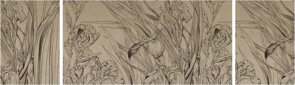 Obraz - Kontury roślin (170x50 cm)