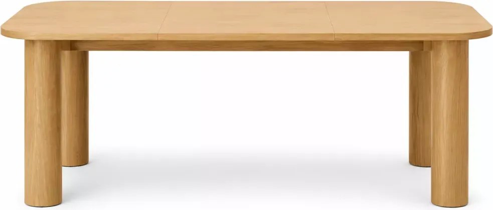 Nowoczesny prostokątny stół Casey z rozkładanym blatem 160-240 cm z naturalnej okleiny w kolorze dąb naturalny do kuchni salonu