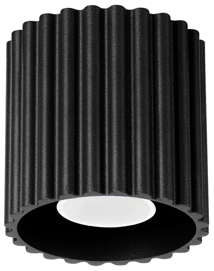 Czarna ryflowana lampa sufitowa D9-B98