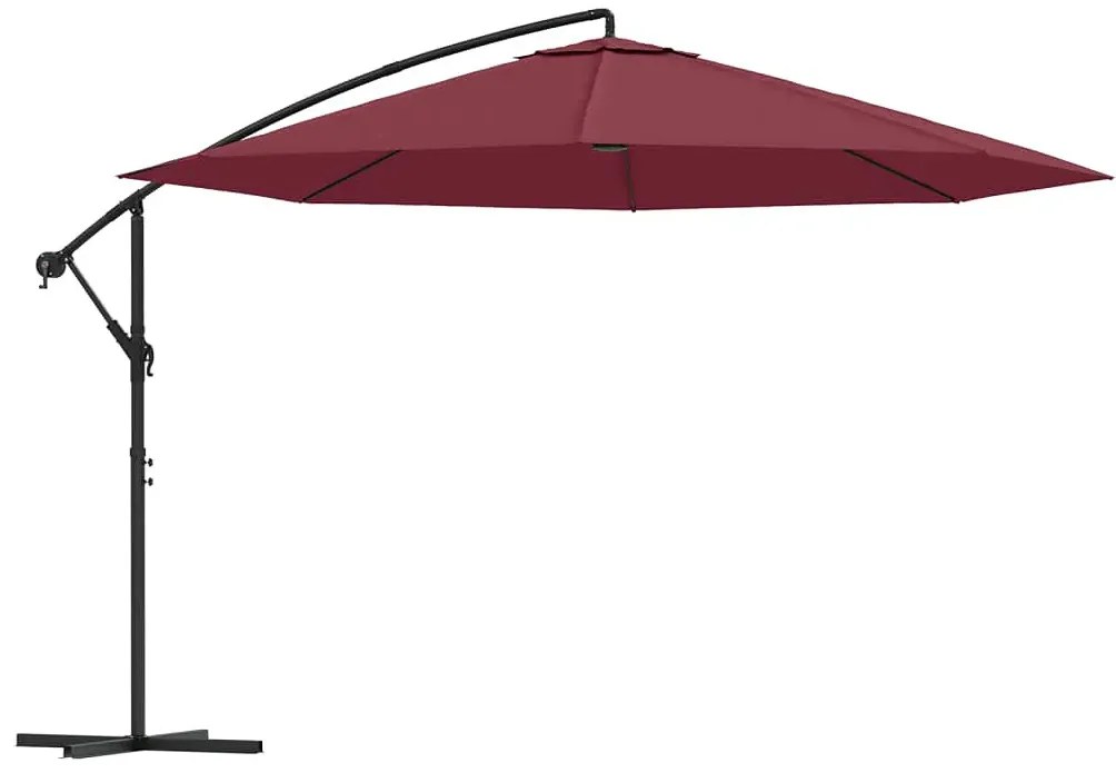 Bordowy ogrodowy parasol z aluminiowym słupkiem N9-E24