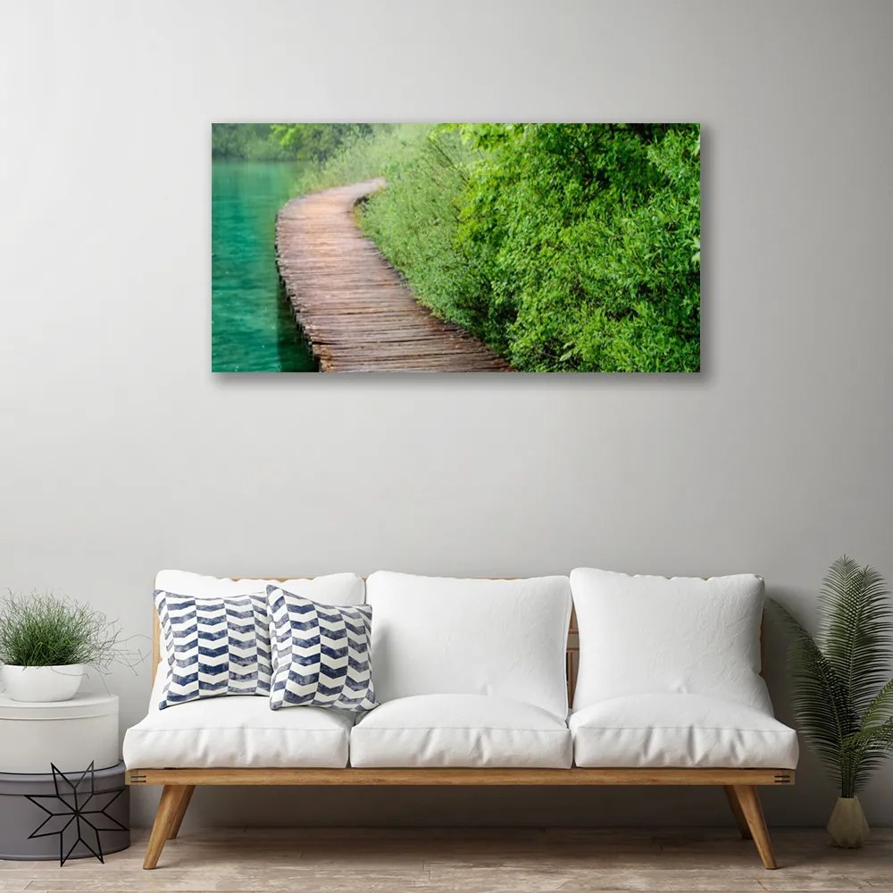 Obraz canvas Drewniany Mostek w Lesie