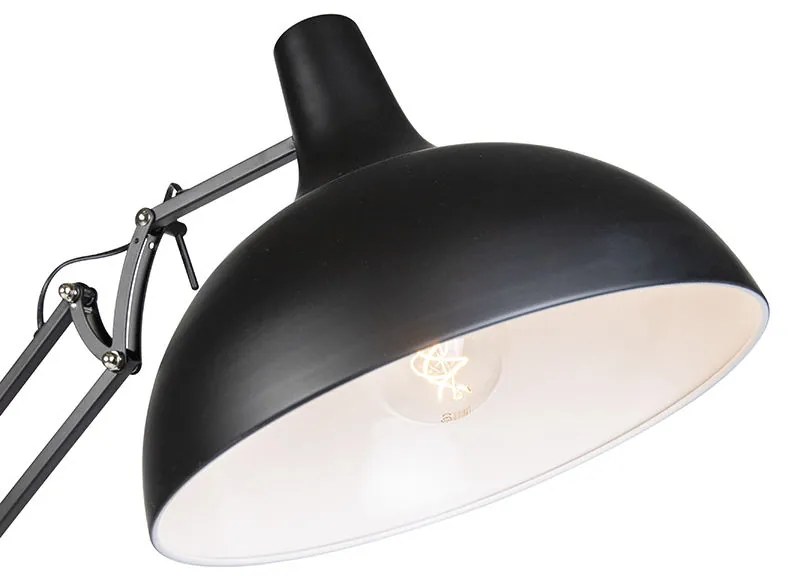 Industrialna lampa podłogowa czarna regulowana - Hobby Retro Oswietlenie wewnetrzne