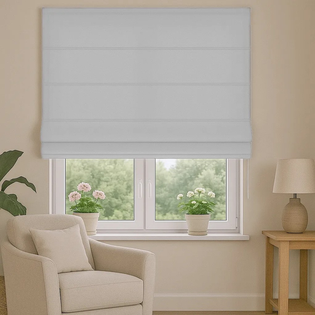 Roleta rzymska na wymiar Otto biała półmatowy welur - do 200 cm