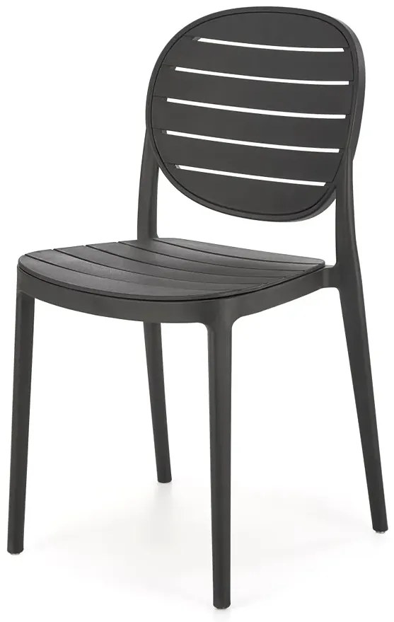 Czarne nowoczesne krzesło sztaplowane 120cm R0-K20