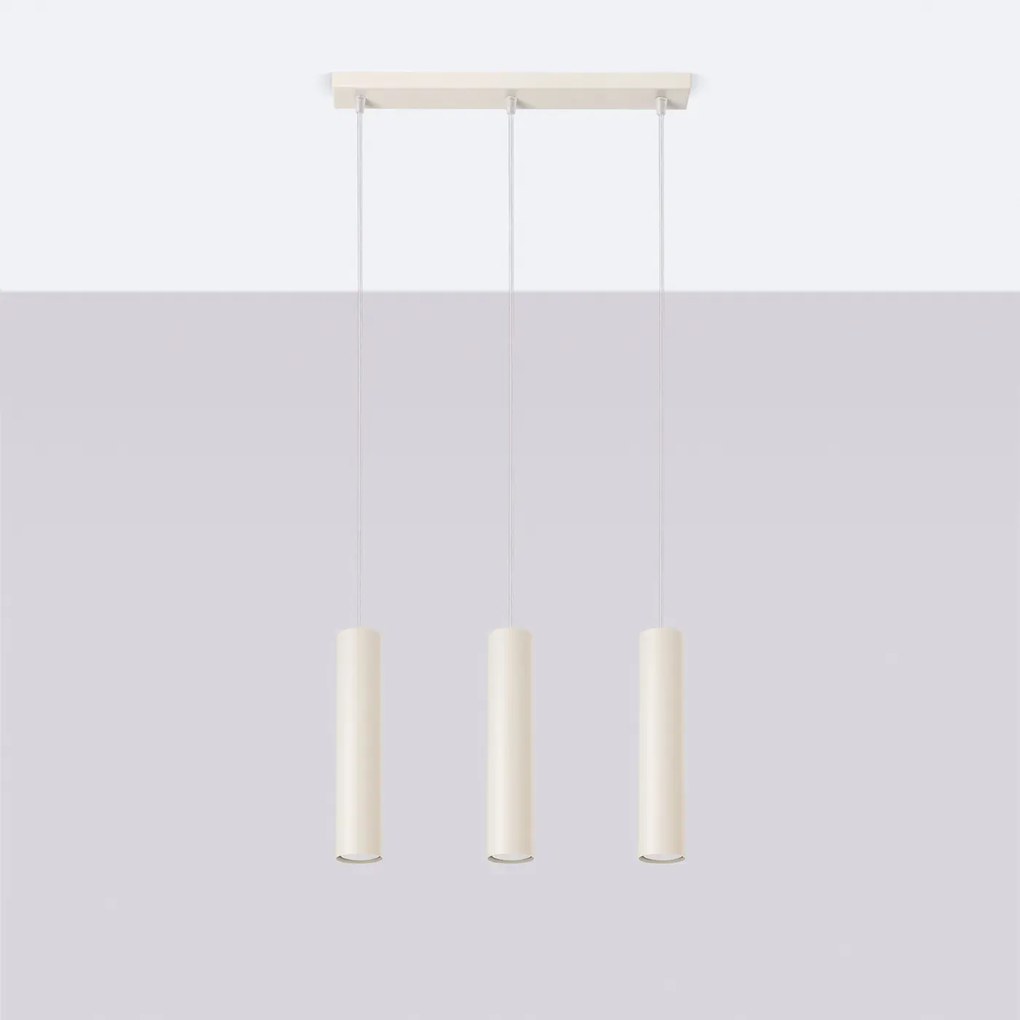 Lampa wisząca LAGOS 3L beżowa SOLLUX LIGHTING
