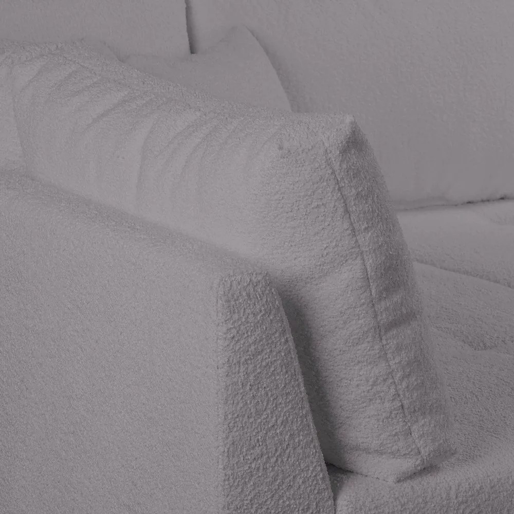 Ciemnoszary narożnik z materiału bouclé (lewostronny) Ariella – Ropez