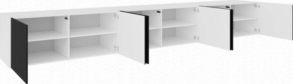 Szafka RTV wisząca LIVO 300 cm do Salonu pod Telewizor - Biały