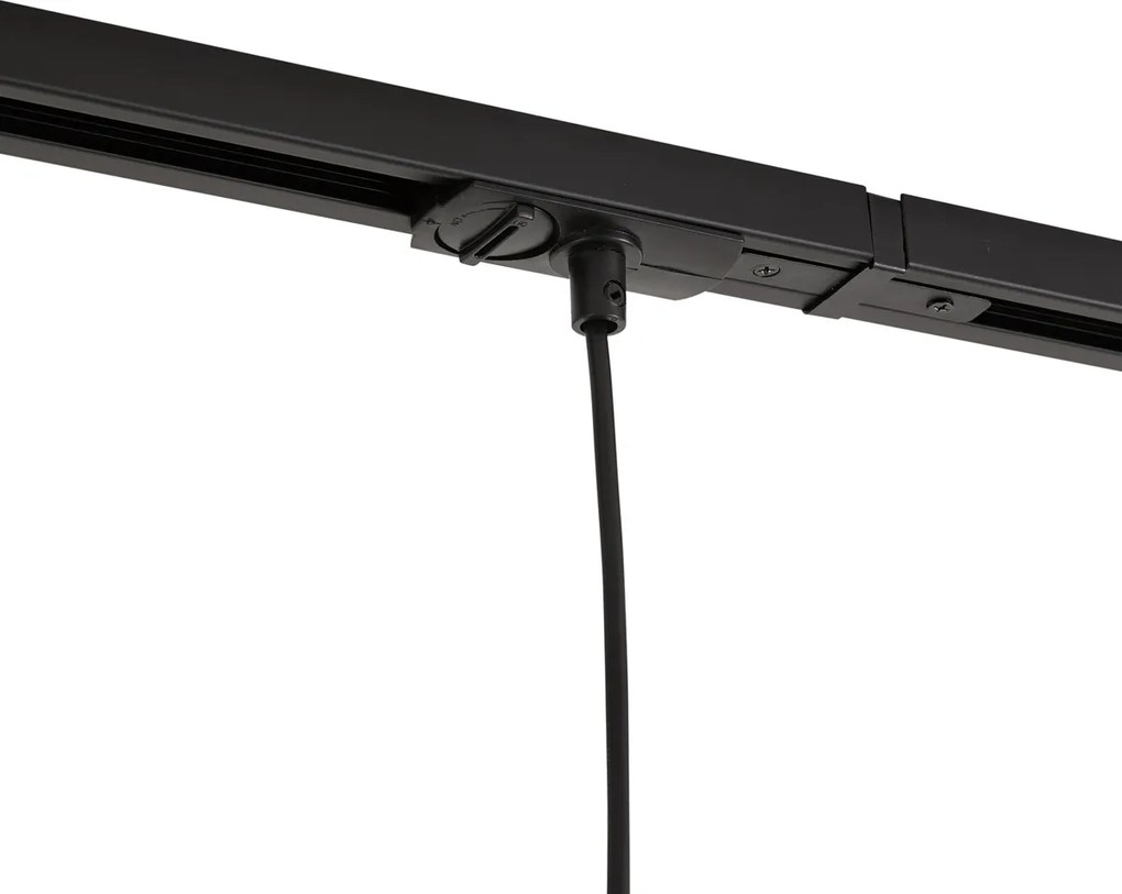 Nowoczesny system szynowy z 3 lampami wiszącymi czarny z beżowym 1-fazowy - Iconic Holt
