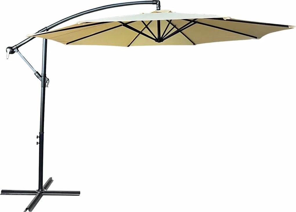 Beżowy parasol ogrodowy na wysięgniku P8-M18