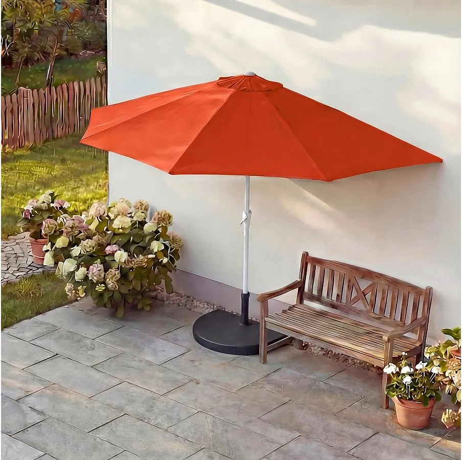 Parasol przeciwsłoneczny Lorca II, 300 cm terakota z podstawą