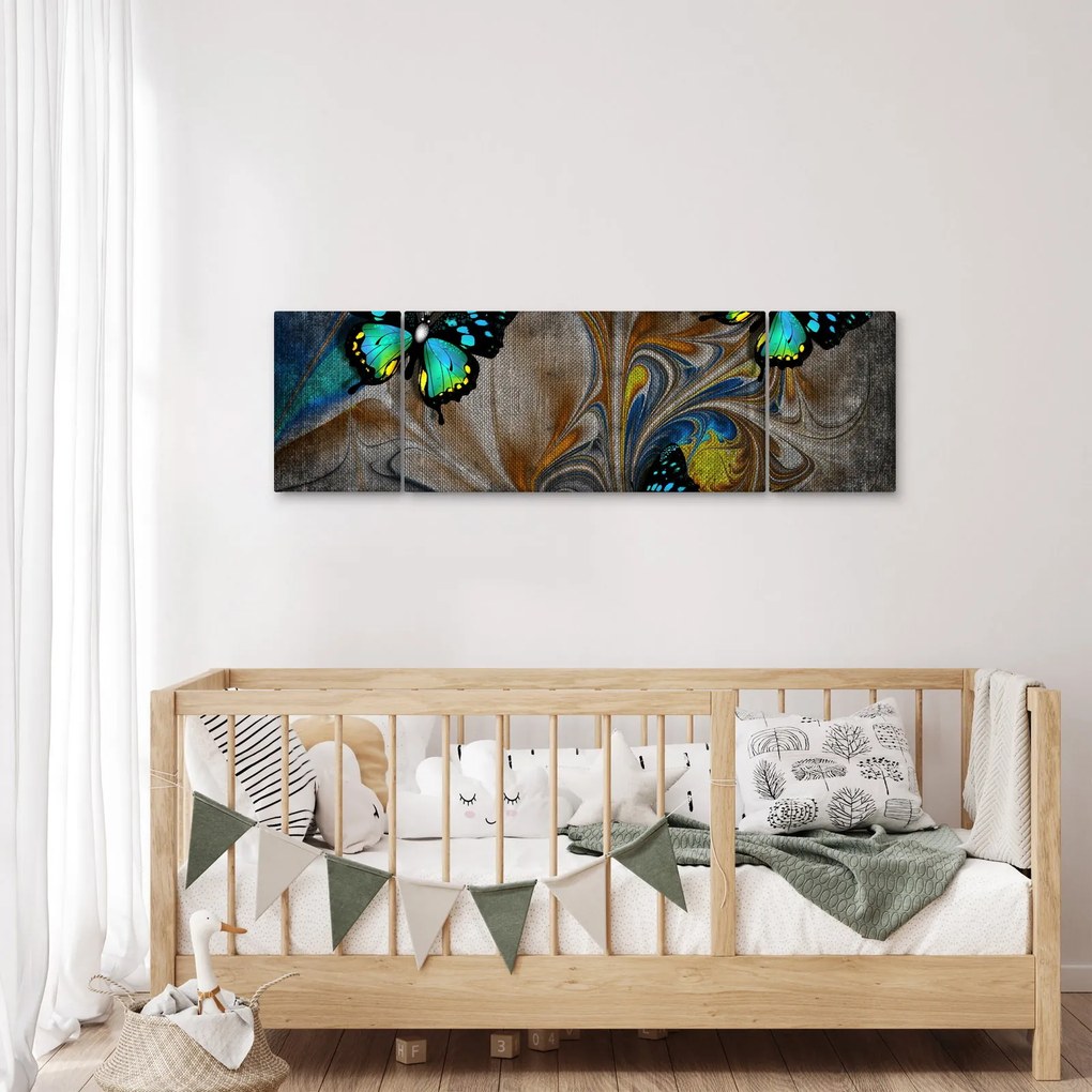 Obraz - Jasne motyle na zdjęciu (170x50 cm)