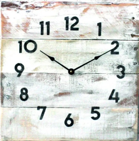 Zegar ścienny Sentop z litego drewna do Twojego domku D40114 biały