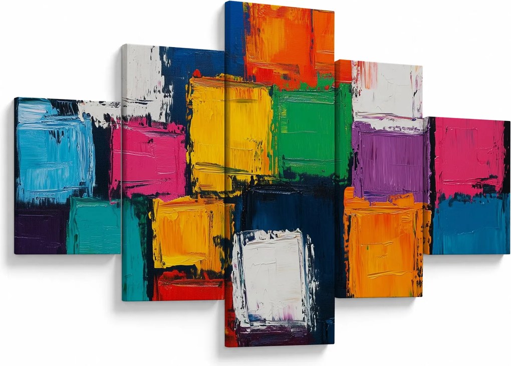 Obraz - Obraz z kolorowymi kwadratami (125x70 cm)