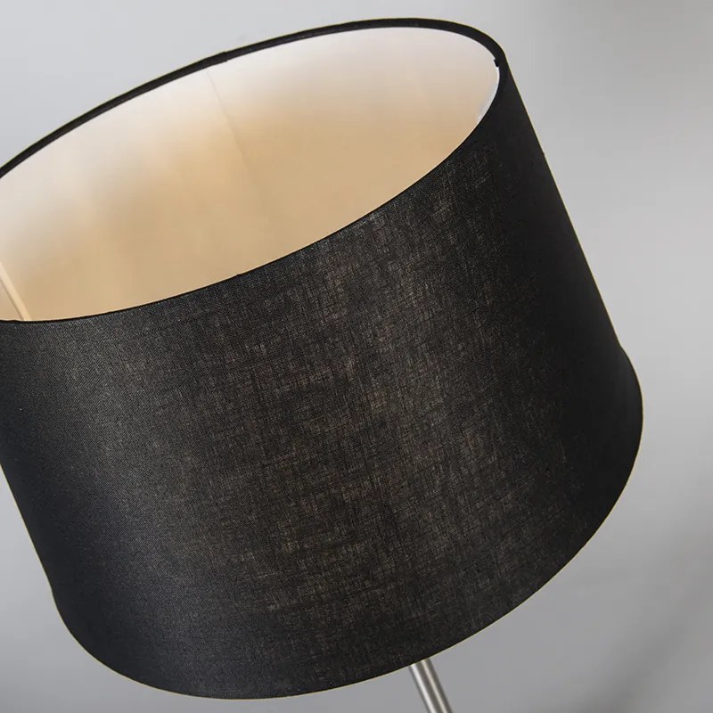 Lampa stołowa ze stali z czarnym kloszem 35 cm regulowana - Parte Nowoczesny Oswietlenie wewnetrzne