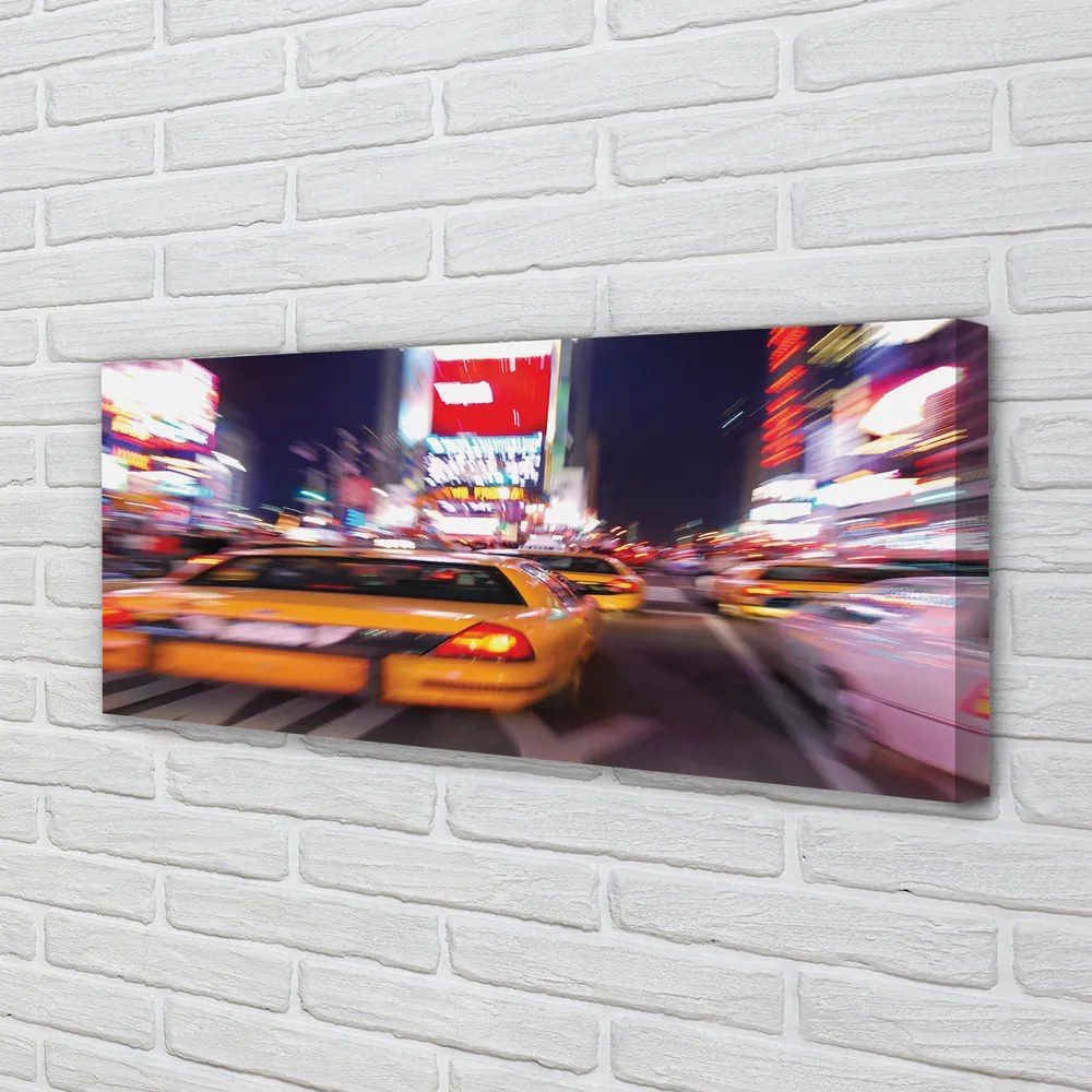 Fotoobraz na płótnie Samochód w Nocnym Mieście