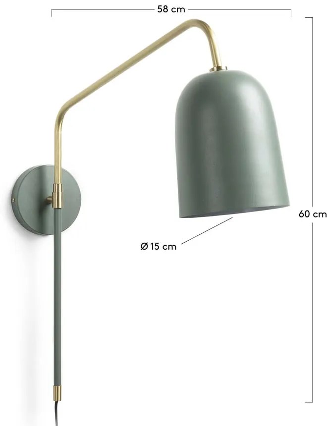 Zielony kinkiet ø 15 cm Audrie – Kave Home