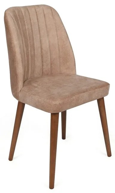 Zestaw krzeseł do jadalni Alfa Beige and Walnut, 4 szt.