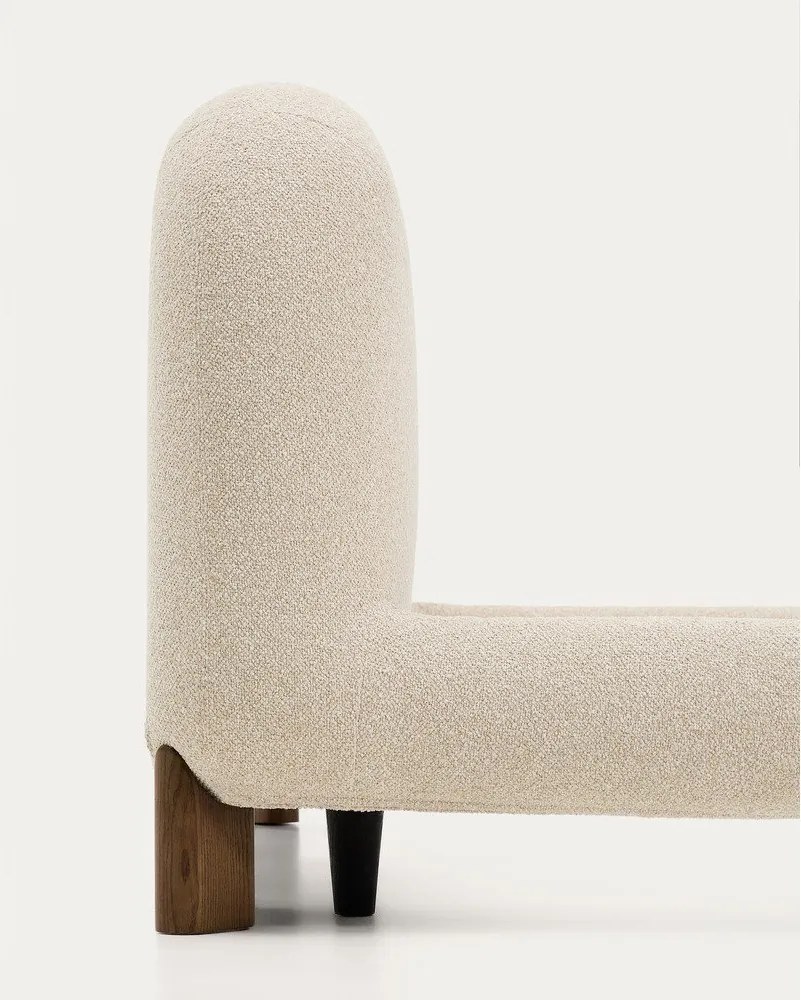 Beżowe tapicerowane łóżko dwuosobowe bez stelaża 180x200 cm Odina – Kave Home