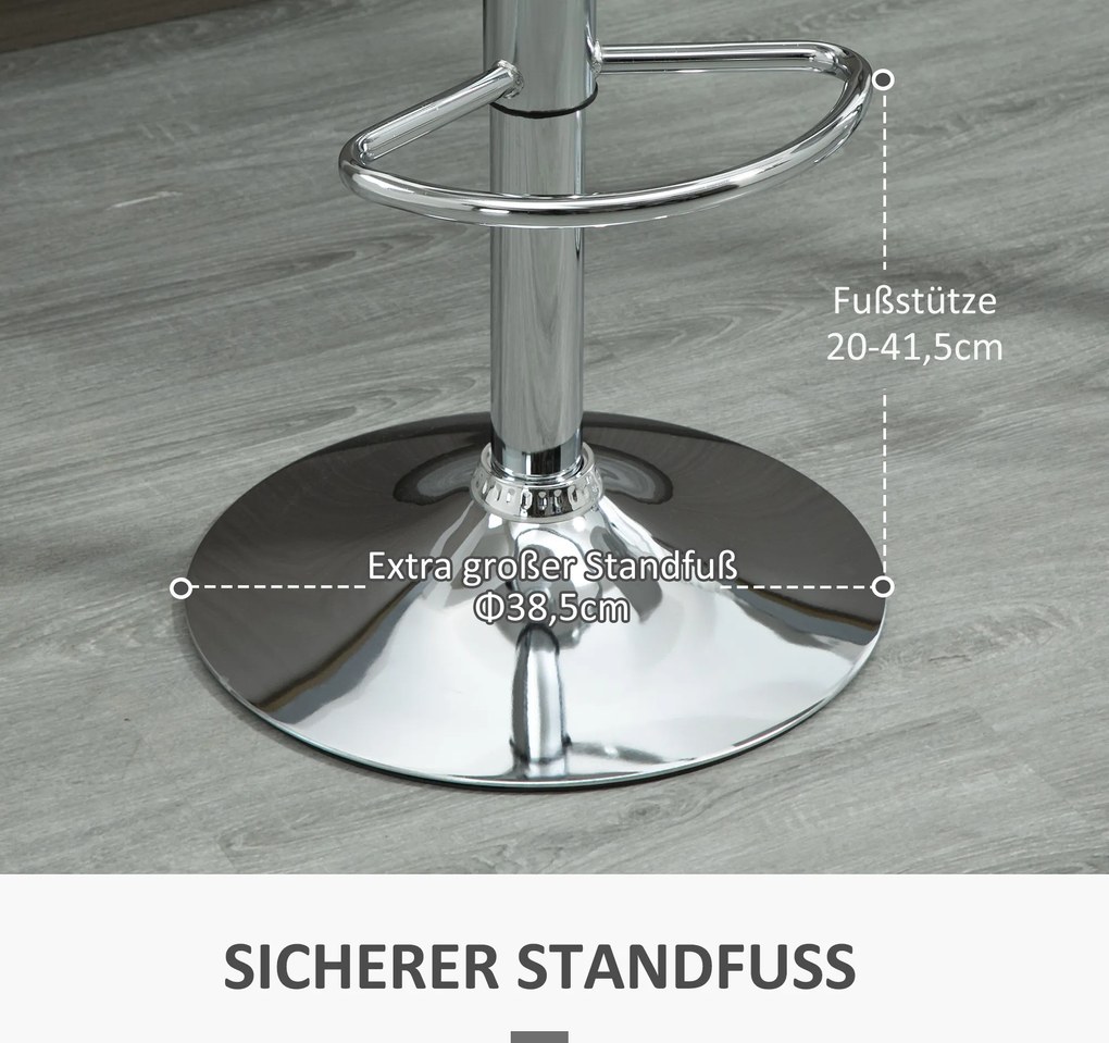 HOMCOM Zestaw 2 hokerów nowoczesne krzesła barowe do 120 kg białe stylowe siedziska | Aosom PL