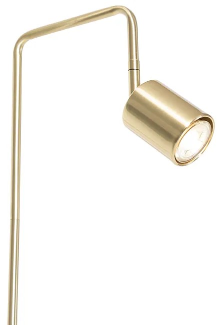 Nowoczesna lampa podłogowa mosiądz regulowana - Java