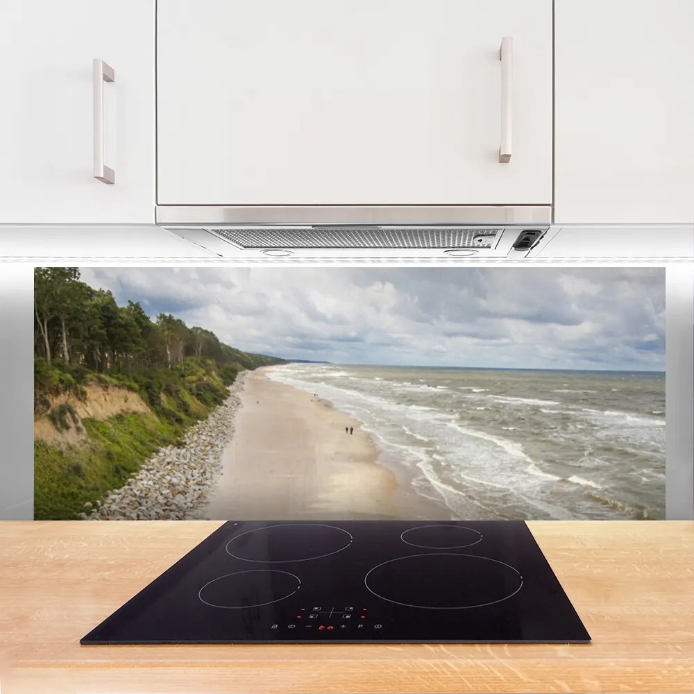 Szkło do Kuchni na Ścianę Samotne Drzewo Nad Brzegiem