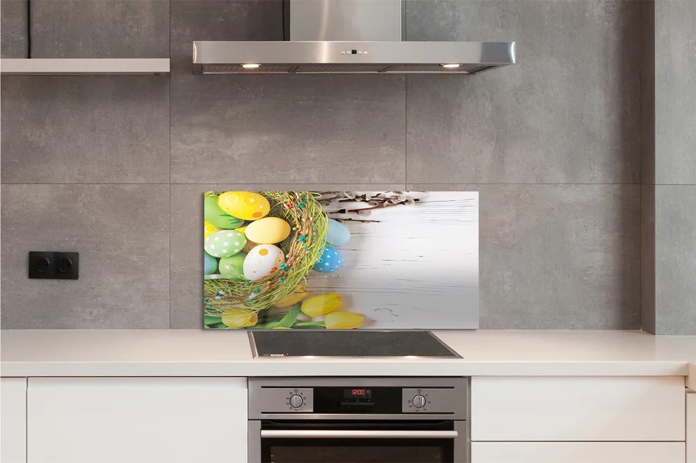 Szklany Panel Wiosenny Koszyczek z Baziami