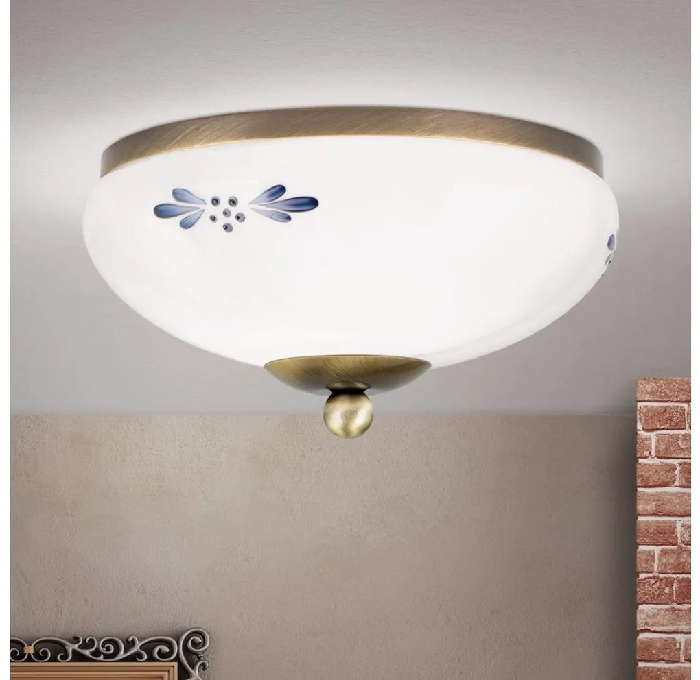 Orion DL 7-672 - Plafon LANDHAUS 1xE27/60W/230V śr. 21 cm brąz/biały