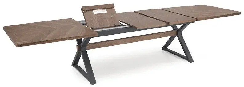 Stół rozkładany BARON 200(350)x100 orzechowy/czarny HALMAR