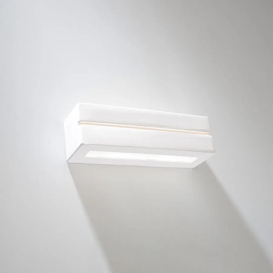 Kinkiety nowoczesny Solara line, ceramika - 1 źródło światła 4000K - L.32.5 x H.9.5 cm - biały