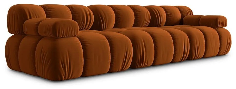 Pomarańczowa aksamitna sofa 282 cm Bellis – Micadoni Home