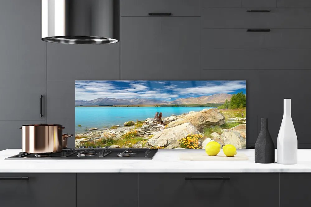 Panel Szklany do Kuchni Skały W Morskiej Tonii