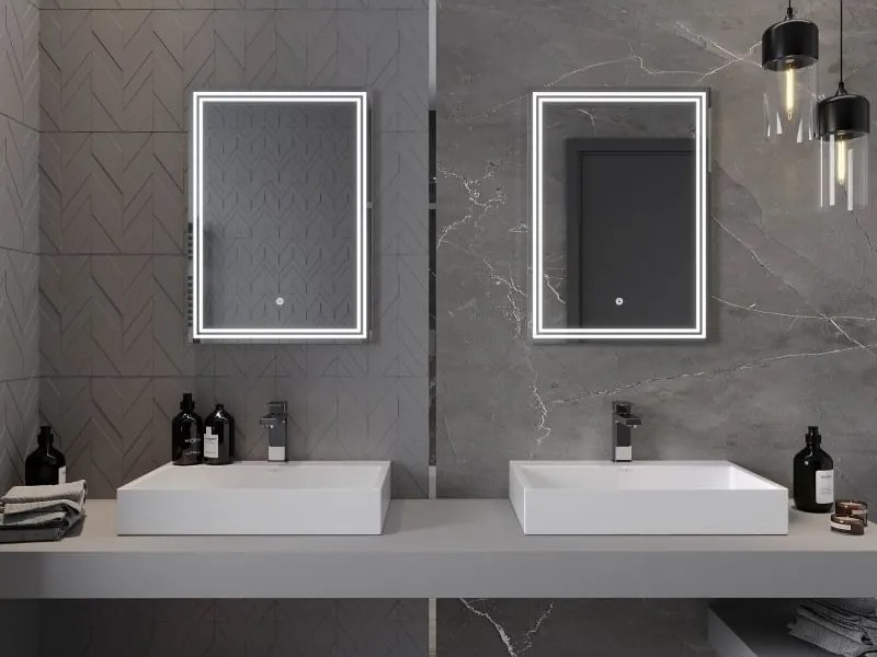 Mexen Taco lustro łazienkowe podświetlane 50 x 70 cm, LED 6000K, antypara - 9805-050-070-611-00