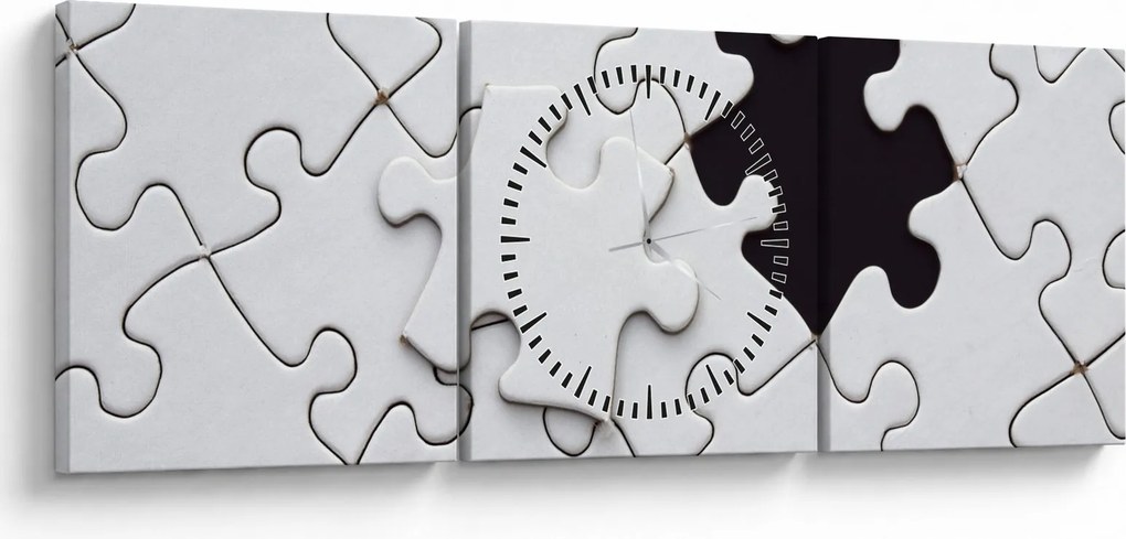 Obraz puzzli (z zegarem) (90x30 cm)