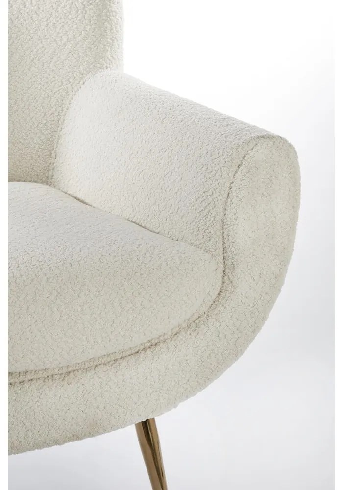 Kremowy fotel z materiału bouclé Vinstra – Light & Living