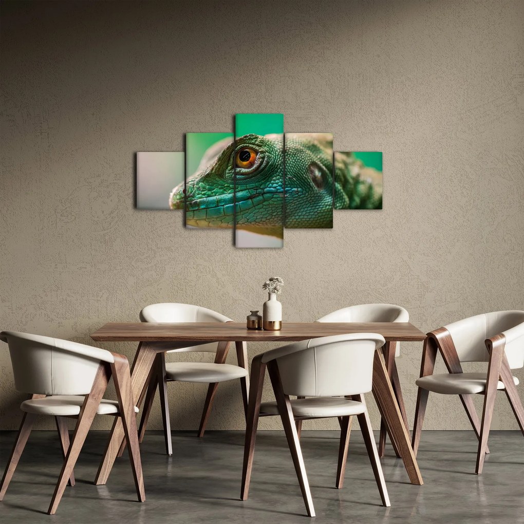 Szczegółowy obraz jaszczurki (125x70 cm)