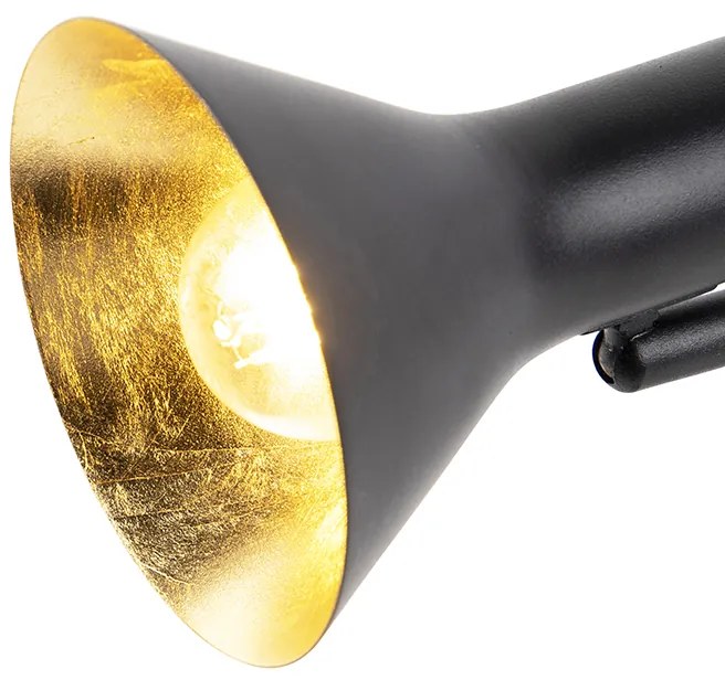 Nowoczesna lampa stołowa czarna ze złotem 1-światłowa - Magno Nowoczesny Oswietlenie wewnetrzne