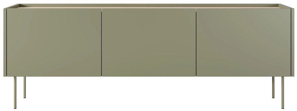 Szafka RTV Desin 170 cm z metalowymi nogami - oliwka / dąb nagano