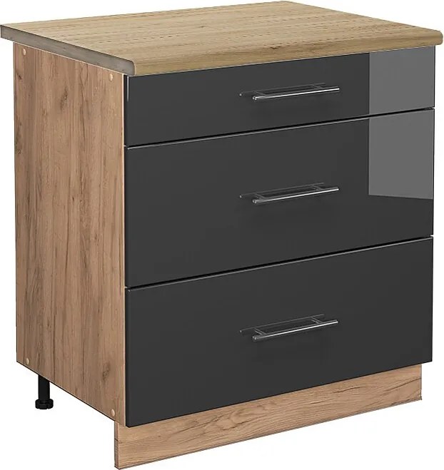 Szafka dolna do kuchni antracyt wysoki połysk 80x60x82 fame-line