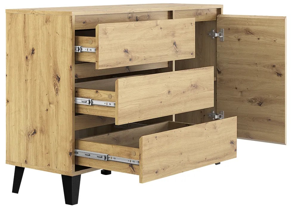 Komoda BOGAN 1D3S, dąb artisan