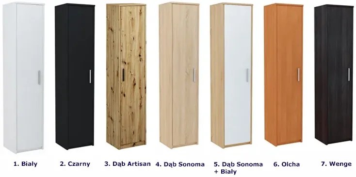 Wysoki regał z drzwiczkami dąb artisan E3-K84