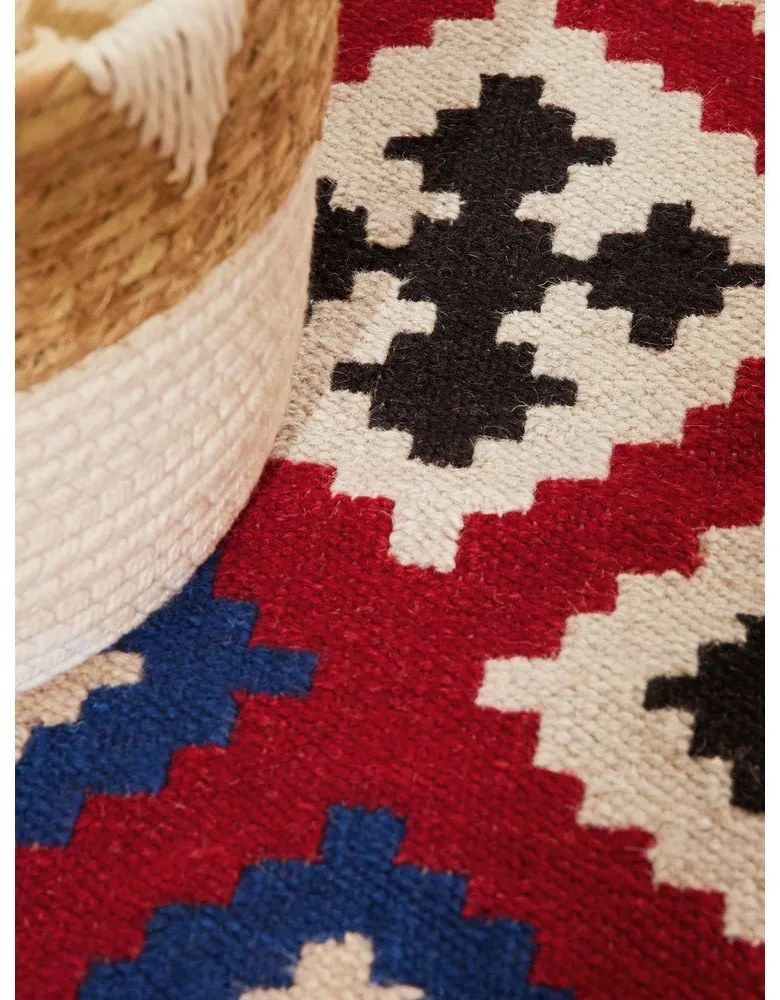 Czerwony wełniany chodnik dwustronny tkany ręcznie 60x190 cm Kamal Rami – Nouristan