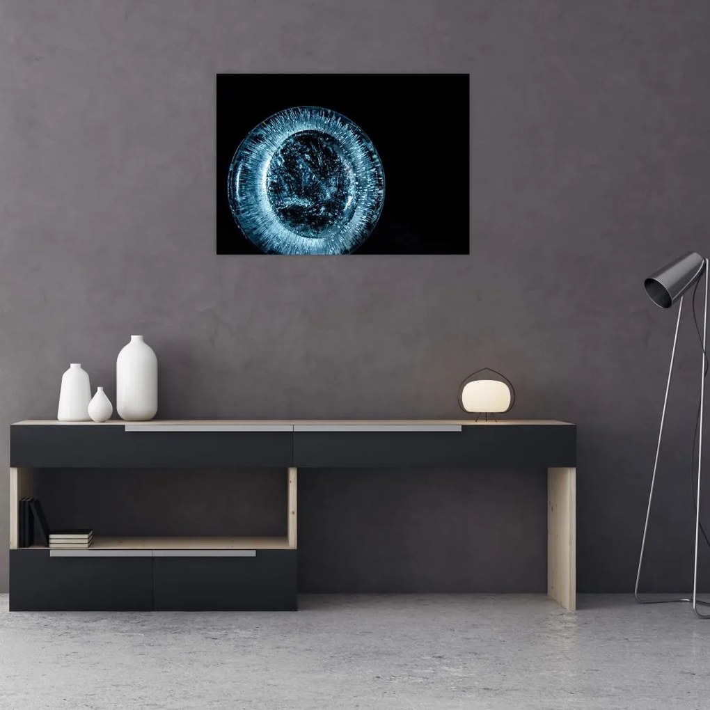 Obraz na szkle - krople lodu (70x50 cm)