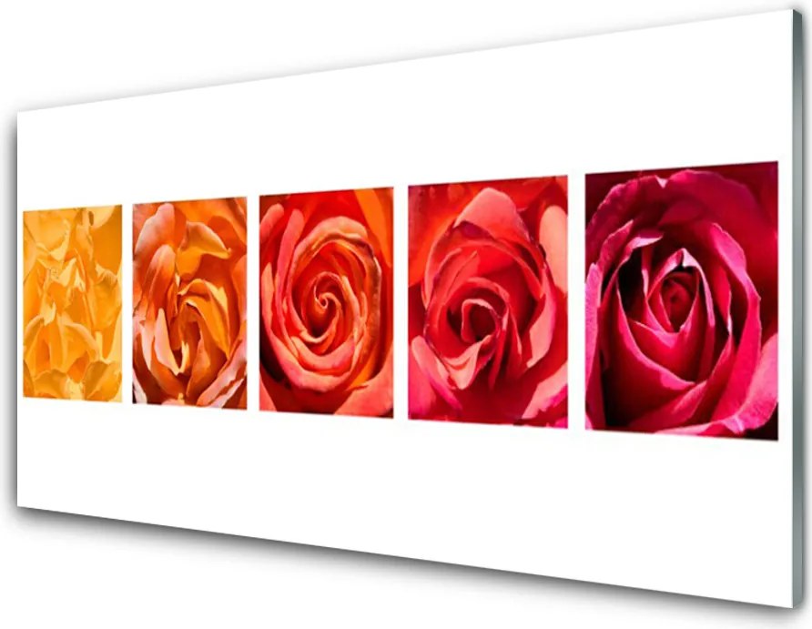 Panel Szklany Elegancja Herbacianych Róż