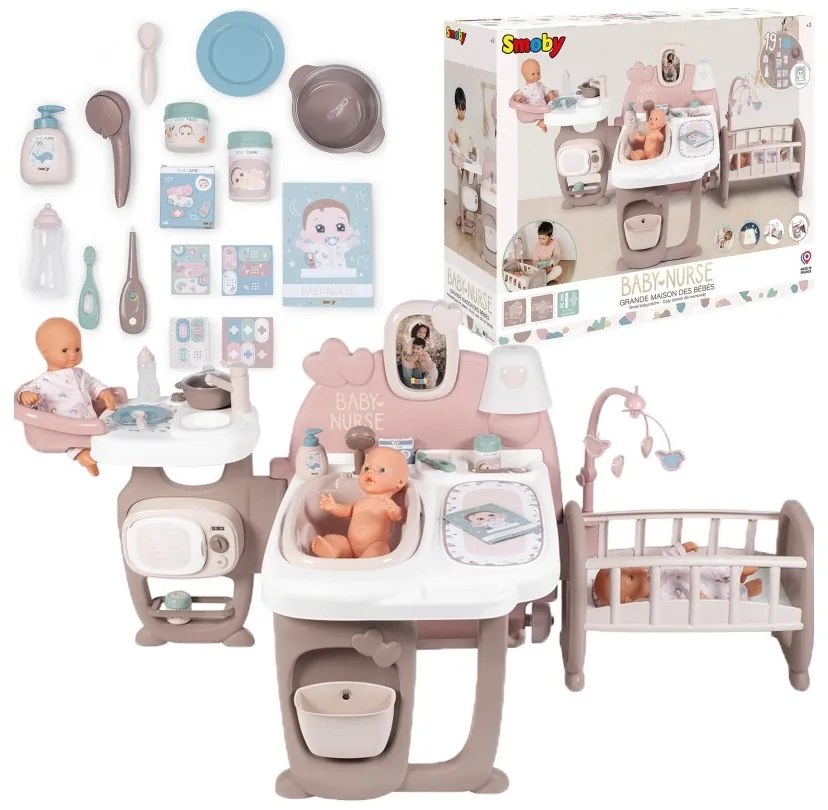Smoby baby nurse duży kącik opiekunki dla lalki