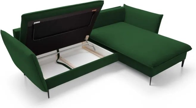 Narożnik GLOSS Prawostronny z funkcją spania, zestaw z poduszkami wolnostojący tkanina RIVIERA 41 Platynowy WERSAL