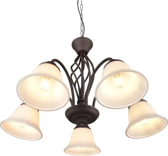 Ciemnobrązowa lampa wisząca ze szklanym kloszem ø 60 cm Rustica – Trio