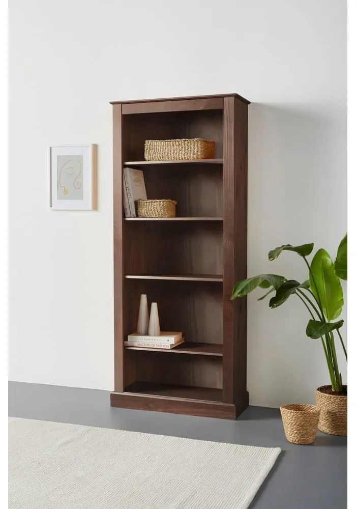 Brązowy regał z litego drewna sosnowego 181x31 cm Mille – Støraa
