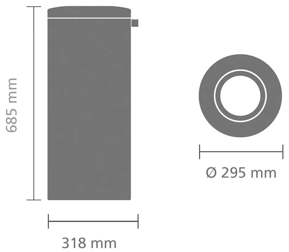 Stalowy kosz na śmieci w kolorze srebra z połyskiem 30 l Flame Guard – Brabantia